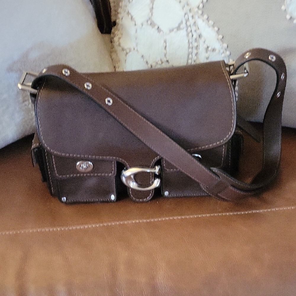 Coach Tabby Cargo Turnlock Handbag in Maple Leather